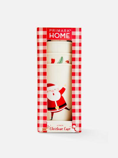 4 Pack Christmas Kids Cups