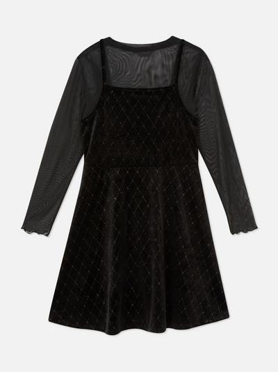 2-in-1 Velvet Dress