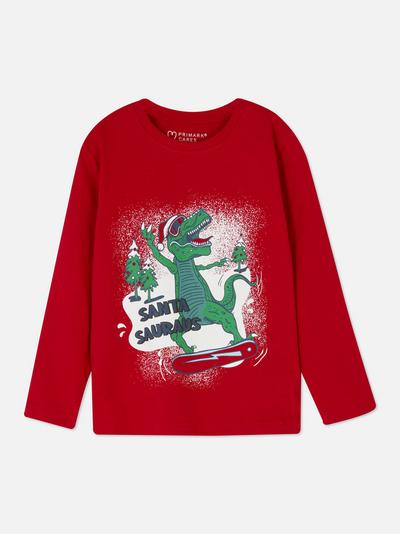 Camisola de Natal dinossauro