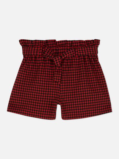 Houndstooth High-Waisted Shorts