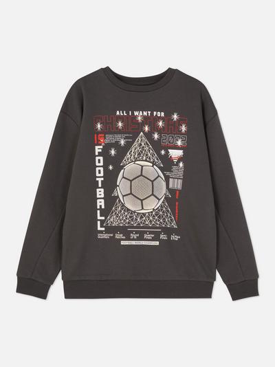 Weihnachtssweatshirt mit Fußball-Print