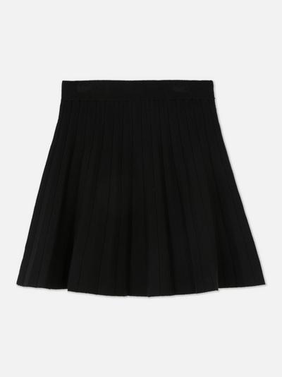Fine Knit Pleated Mini Skirt