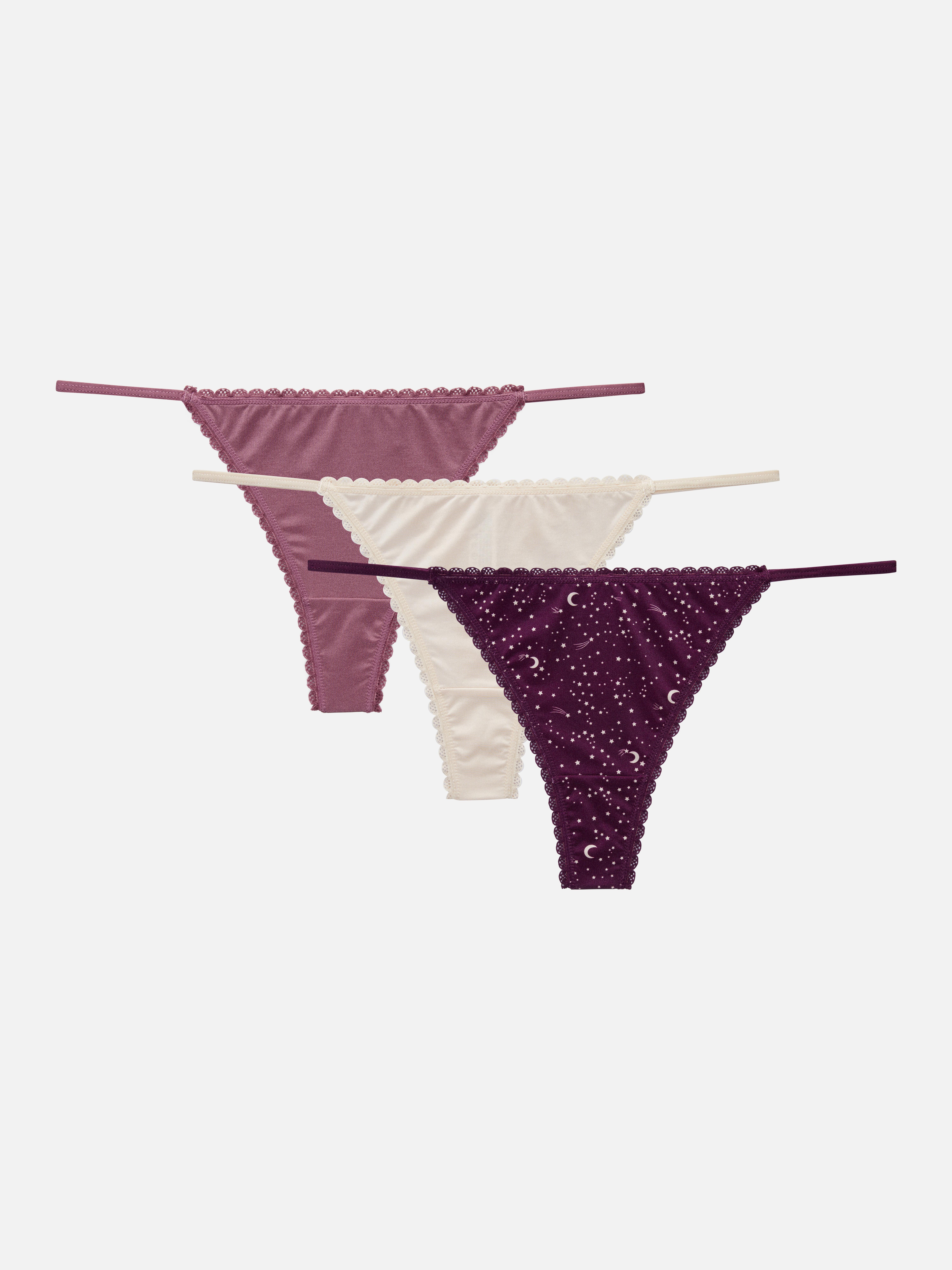 Lot de 3 strings festonnés Slips et culottes Lingerie et sous