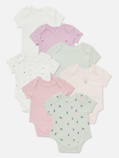 7 Pack Sustainable Cotton Bodysuits