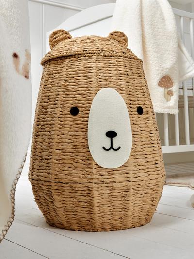 Lidded Bear Storage Basket