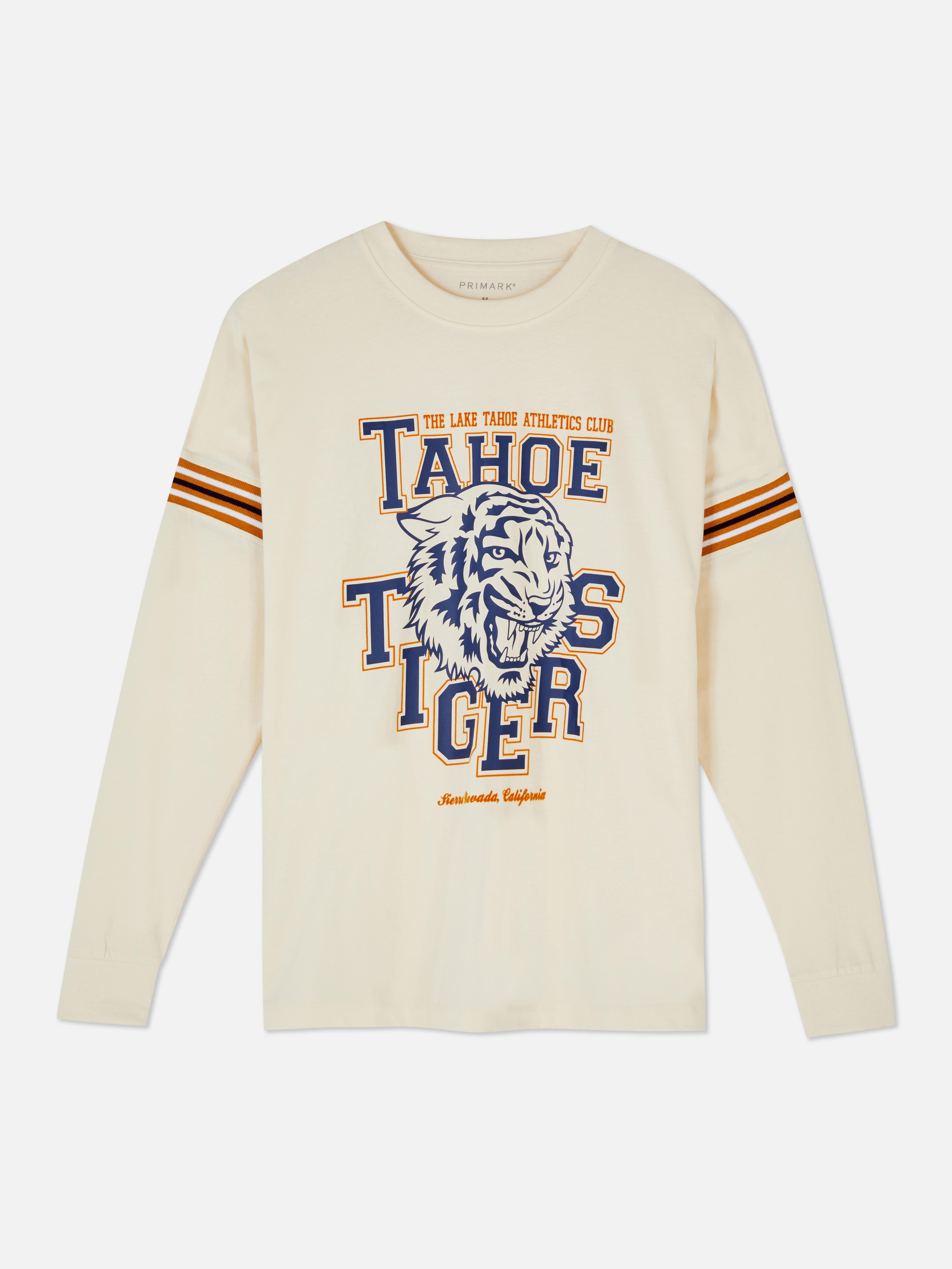 Camiseta de manga larga algodón con estampado de Tahoe Tigers | Camisetas para Camisetas y partes de para hombre | Ropa para hombre | Nuestra línea de moda