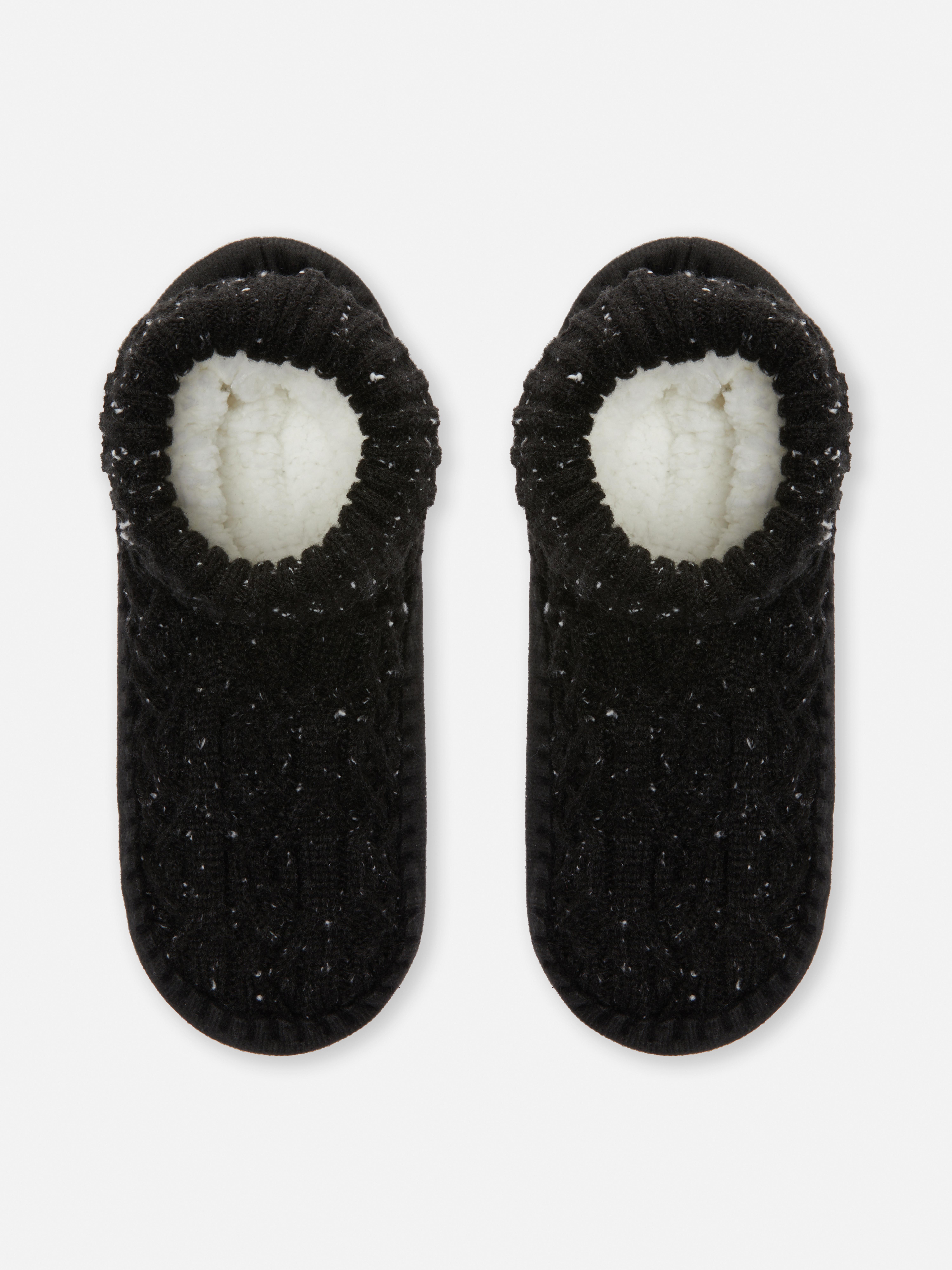 Fleece Lined Cable Knit Slippers Men's Underwear Men's Style Our