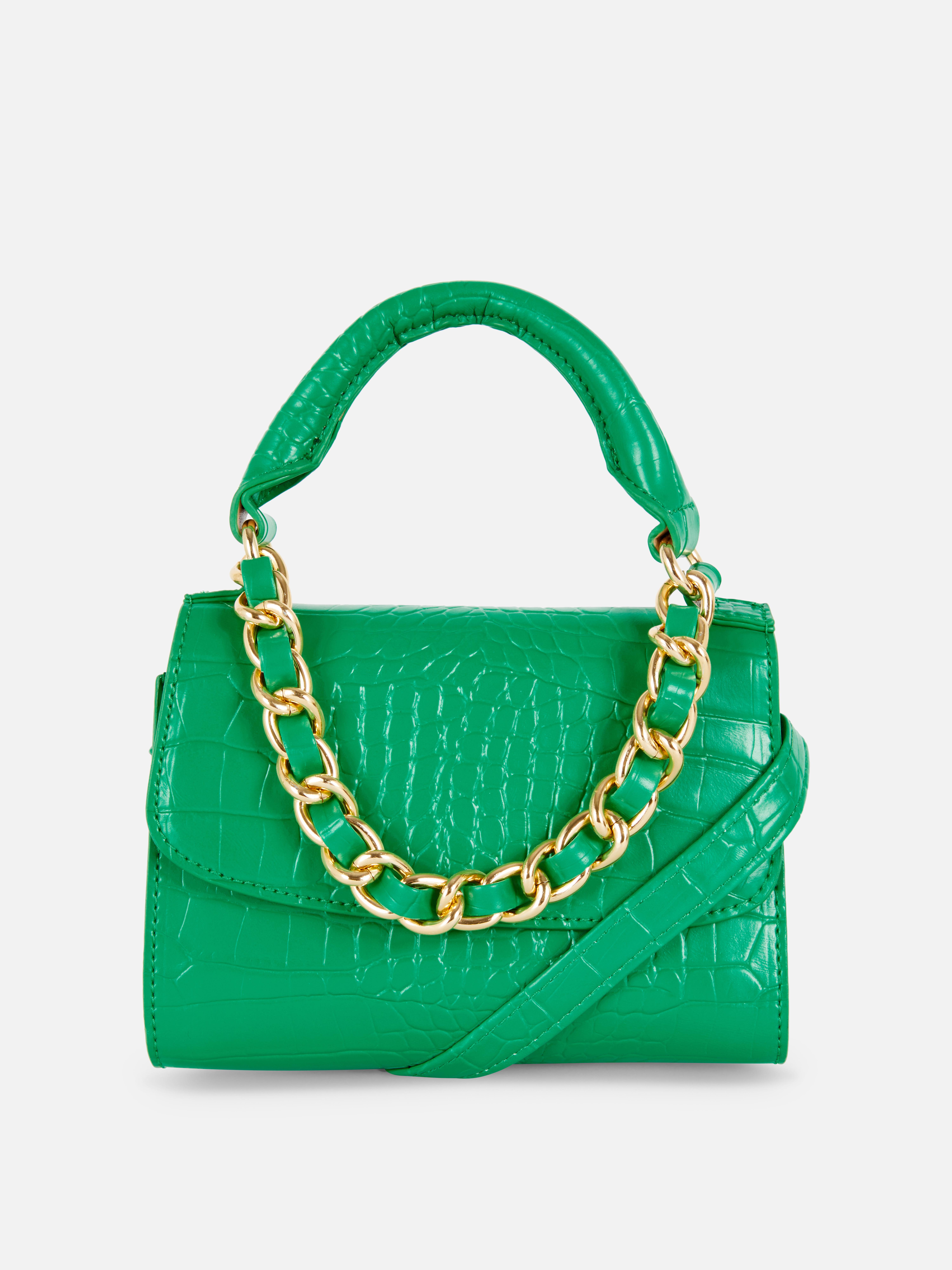 Sac à bandoulière imitation croco avec anse supérieure Sacs