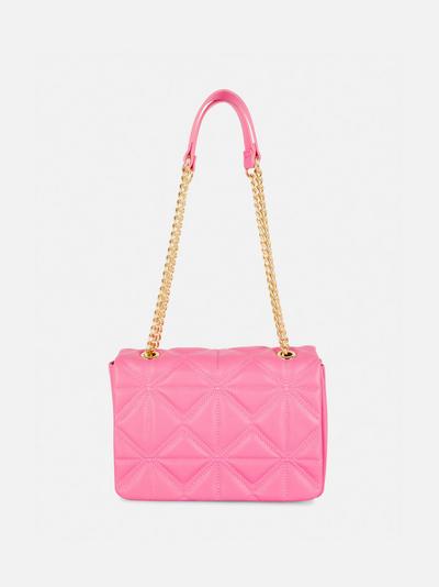 Quilted Chain Handle Shoulder Bag