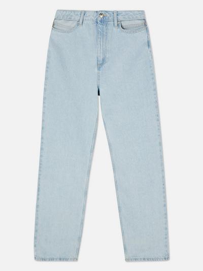 Jeans met opengewerkte details bij de taille