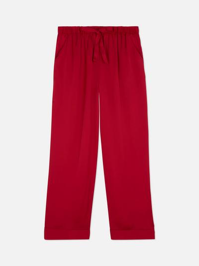 Satin Drawstring Pajama Pants