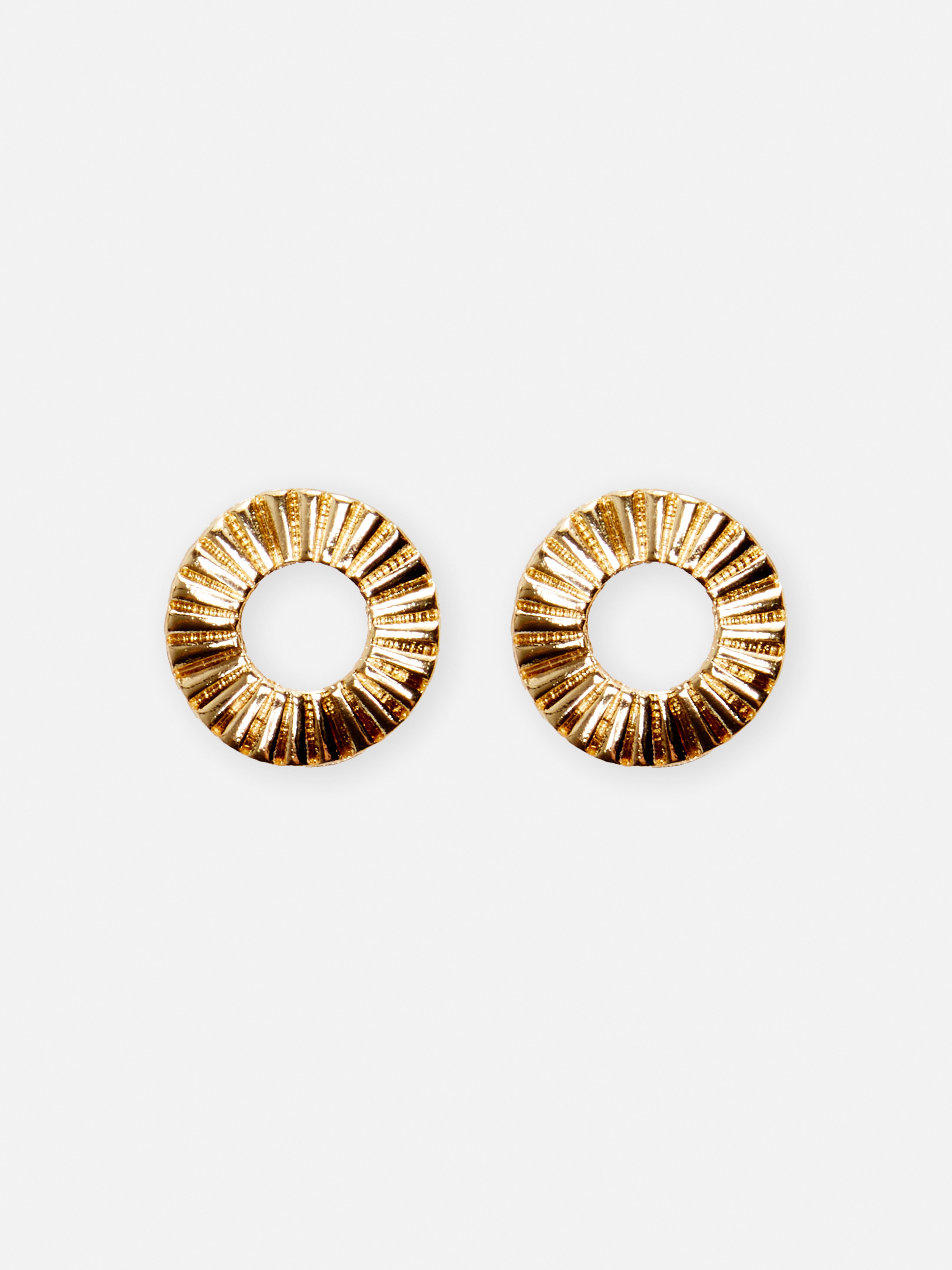 Ridged Circle Stud Earrings Earrings Necklaces, Earrings & Rings
