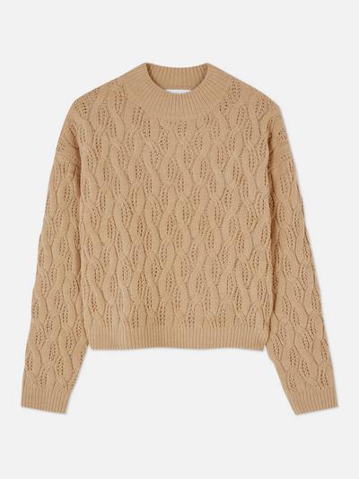 Cable Knit High Neck Sweater
