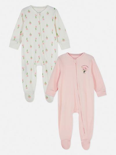 Pack 2 babygrows flores