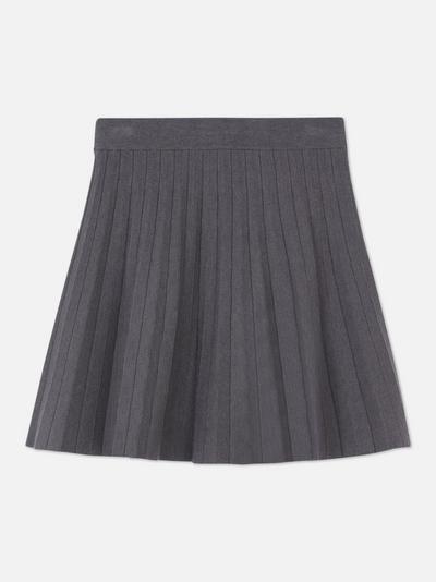 Fine Knit Pleated Mini Skirt
