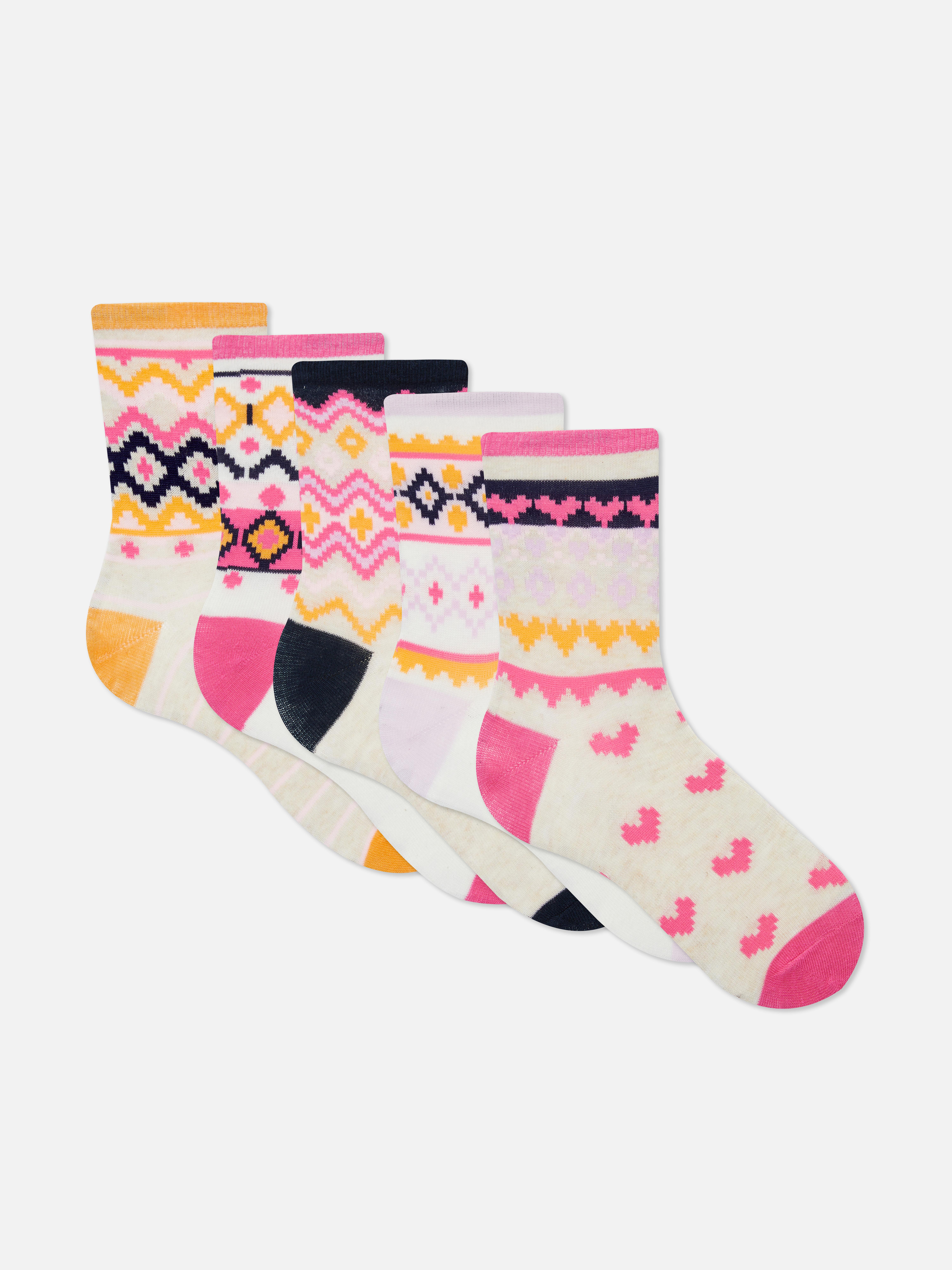 5Pack Fair Isle Ankle Socks Kids' Accessories Kids' Clothes All