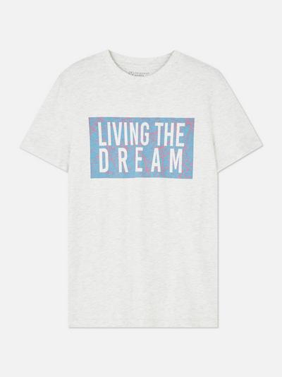Majica z grafičnim potiskom Living The Dream