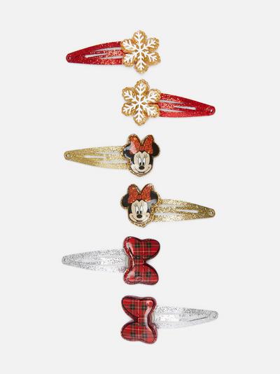 „Disney Minnie Maus“ Weihnachtliche Haarspangen, 6er-Pack