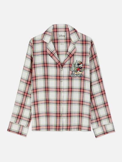 Disney Mickey Mouse Check Print Cotton Pyjama Top