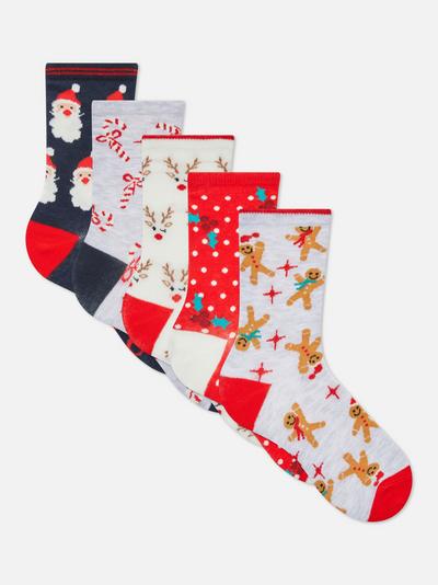 Crew-Socken mit Weihnachtssmuster, 4er-Pack
