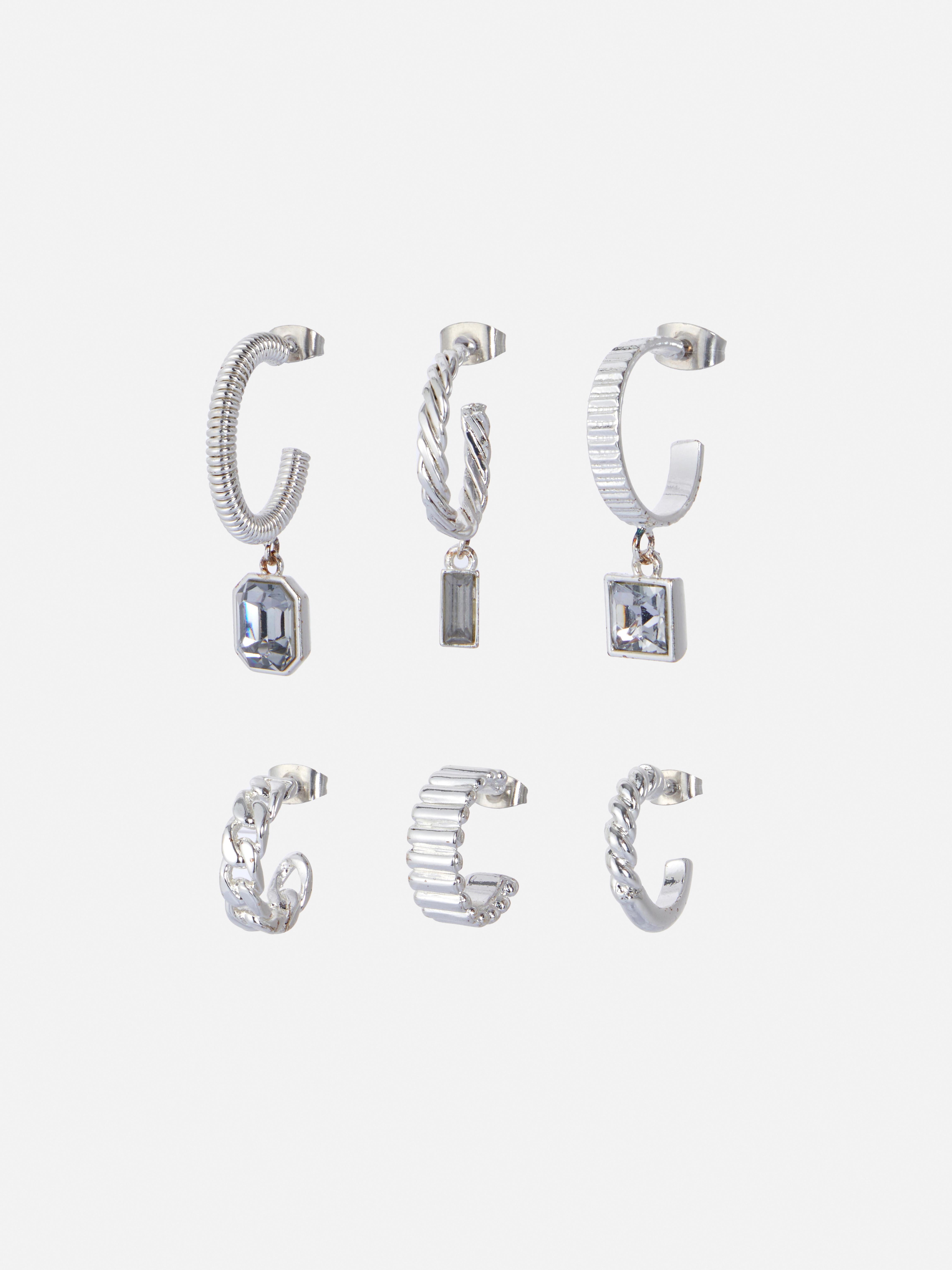 Creolen mit Anhängern, 6erPack Ohrringe Halsketten, Ohrringe und