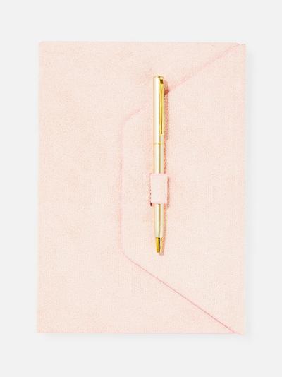 Faux Suede Notebook and Pen Set