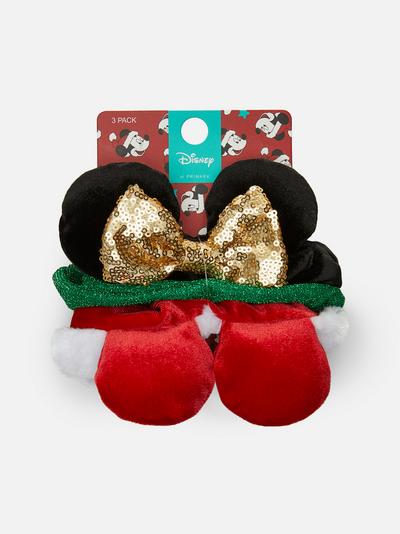Weihnachtliche „Micky Maus“ Haargummis, 3er-Pack