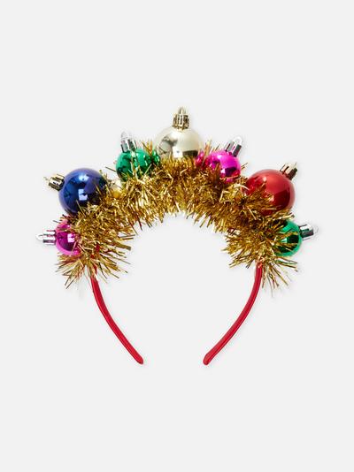 Haarband mit Weihnachtskugeln