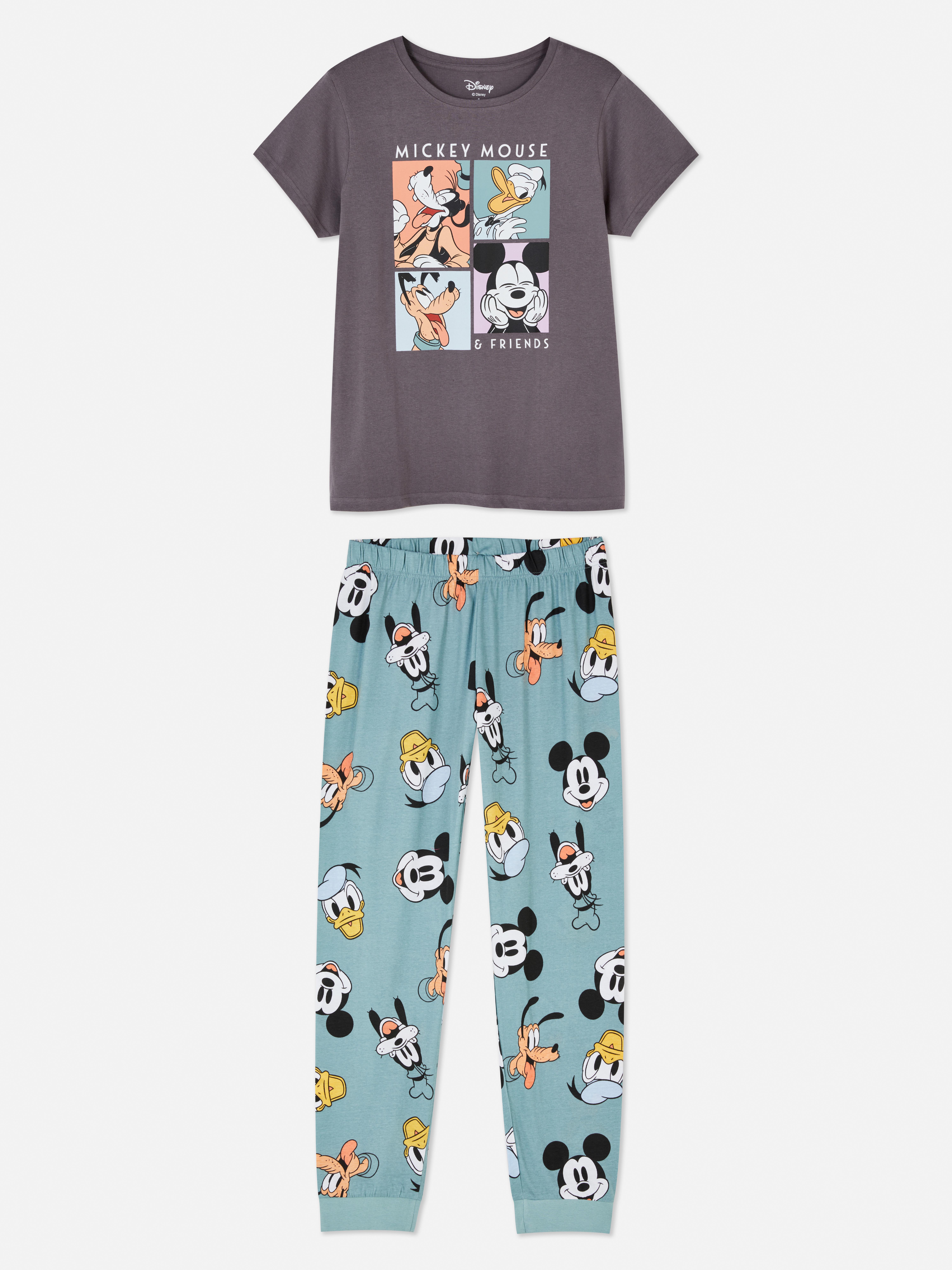 Disney Mickey Mouse and Friends Short Sleeve Collage Print Pajamas