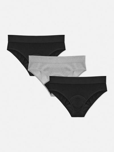 3pk Ribbed Mini Period Underwear Briefs