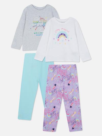 Conjunto de pijamas de unicornios