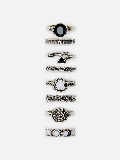 8-Pack Antique Style Rings