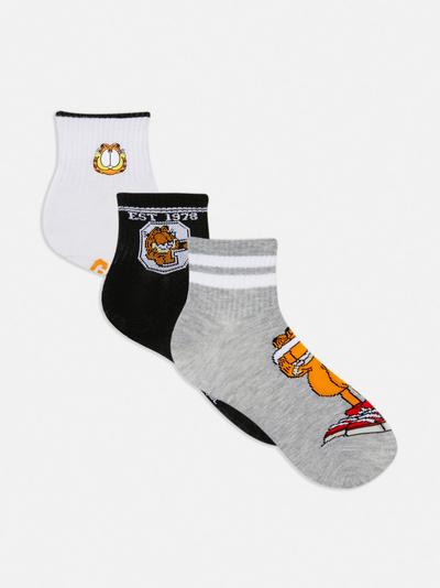3Pk Garfield Crew Socks