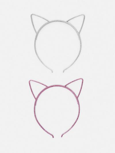 2pk Cat Ear Headbands