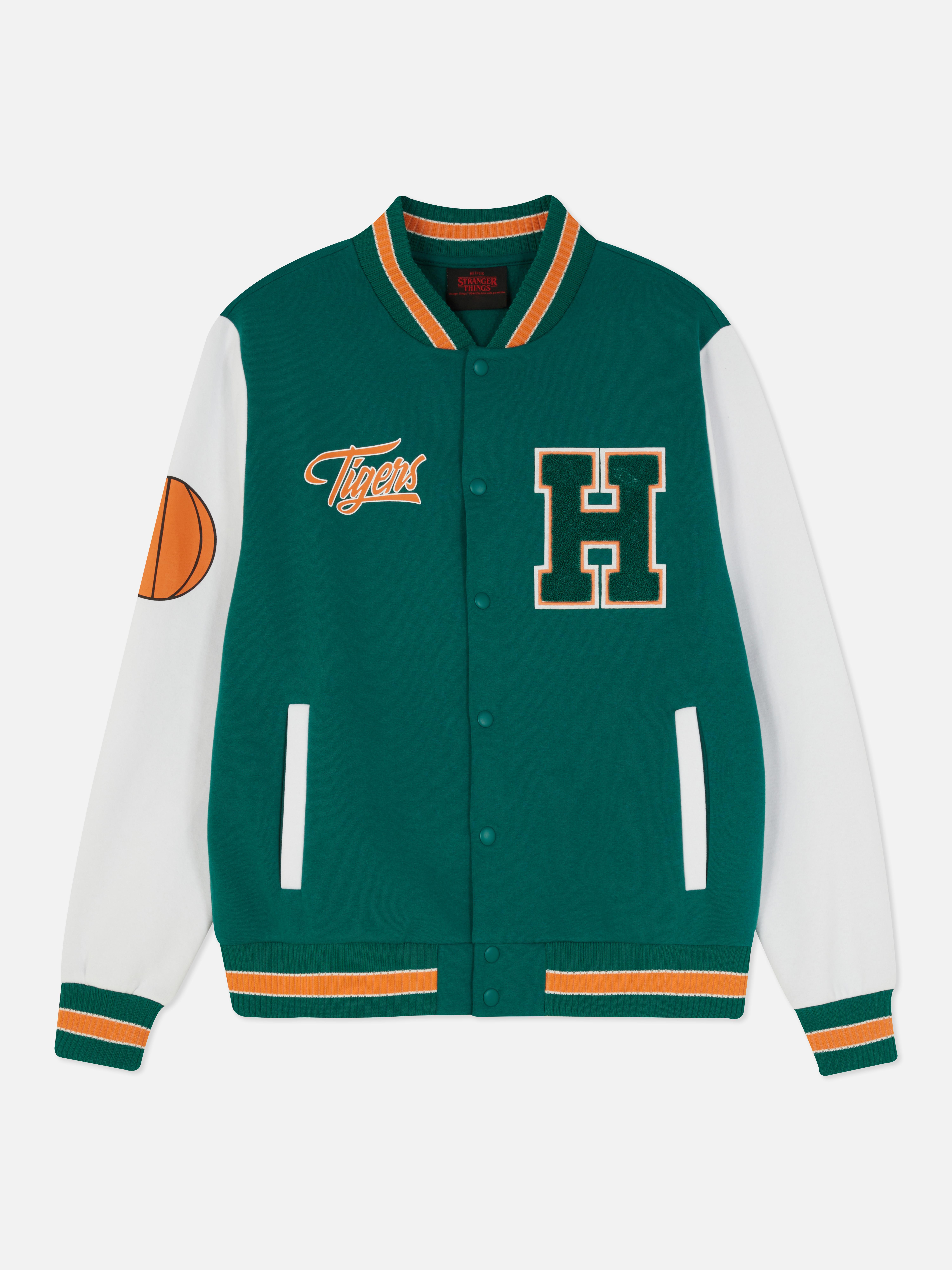 Chaquetón universitario de los Hawkins Tigers de Stranger Things