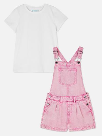 Short Sleeve T-Shirt and Overalls Set