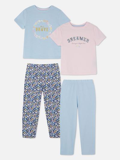Lot de 2 pyjamas à manches courtes avec imprimé floral