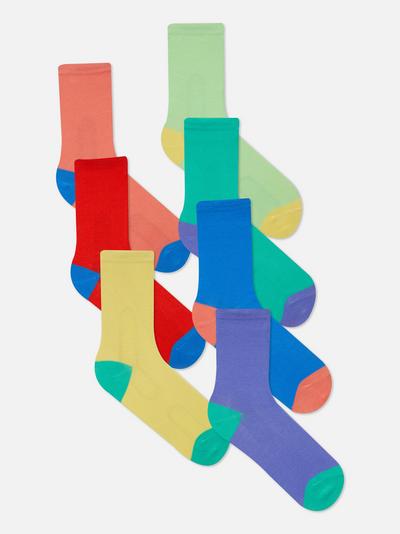 Socken in Blockfarben, 7er-Pack
