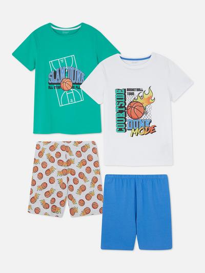 2pk Basketball Print Pyjamas