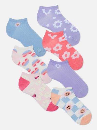 7-Pack Floral Sneaker Socks