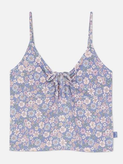 Kuscheliges Pyjama-Trägertop mit Blumenmuster