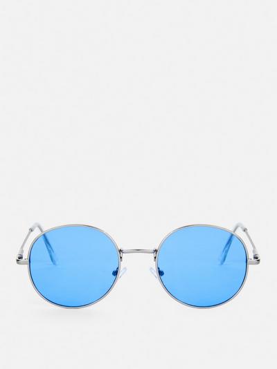 Vintage zonnebril met metalen montuur en ronde glazen