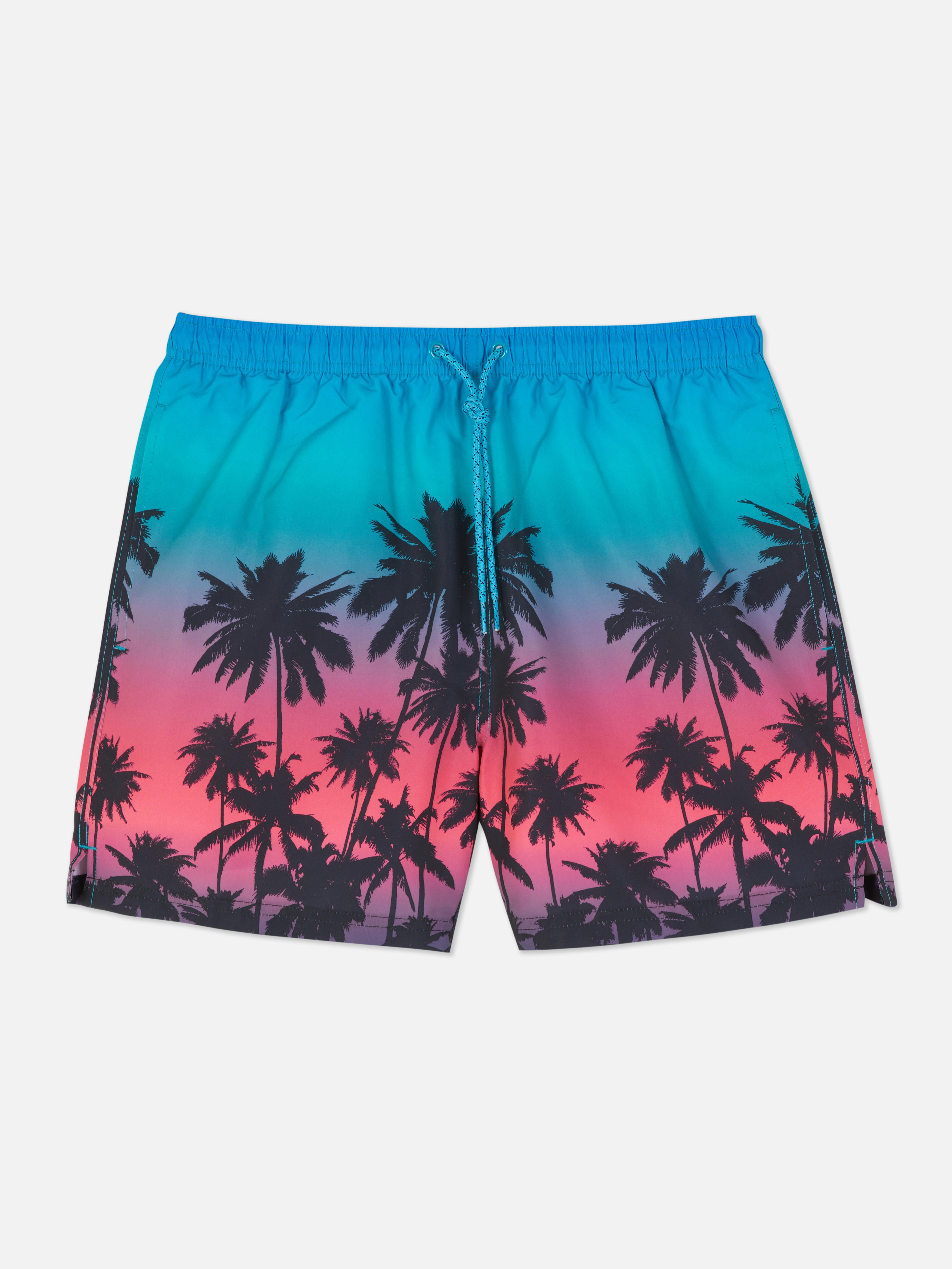 DipDye Palm Print Swim Shorts Men's Swimwear Men's Style Our Menswear Collections All