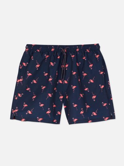 Pantaloni scurți de baie cu flamingo
