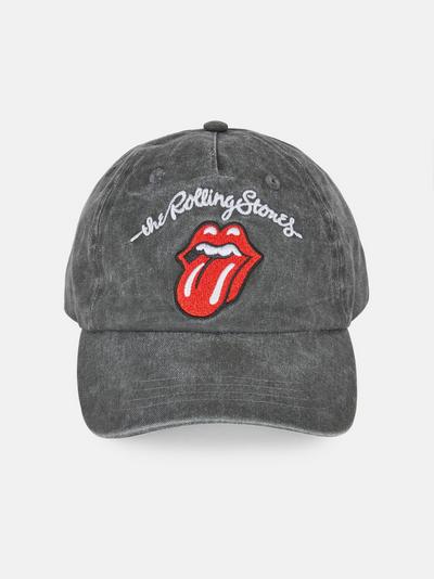 Cappellino ricamato con scritta Rolling Stones