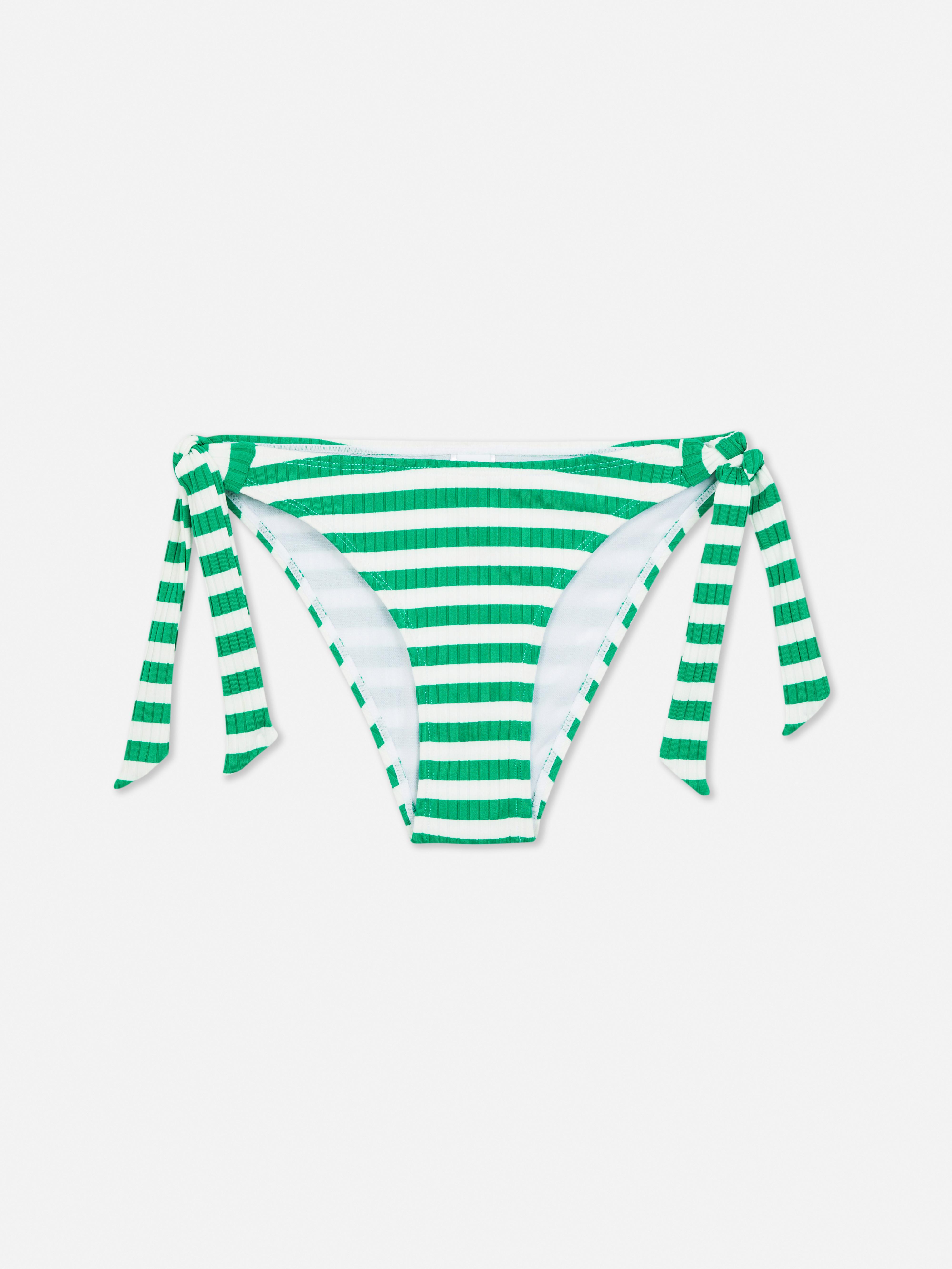 Braguita bikini a rayas con cordón lateral | Bikinis bañadores | Ropa para mujer | Nuestra línea de moda femenina | Todos productos Primark | Primark España
