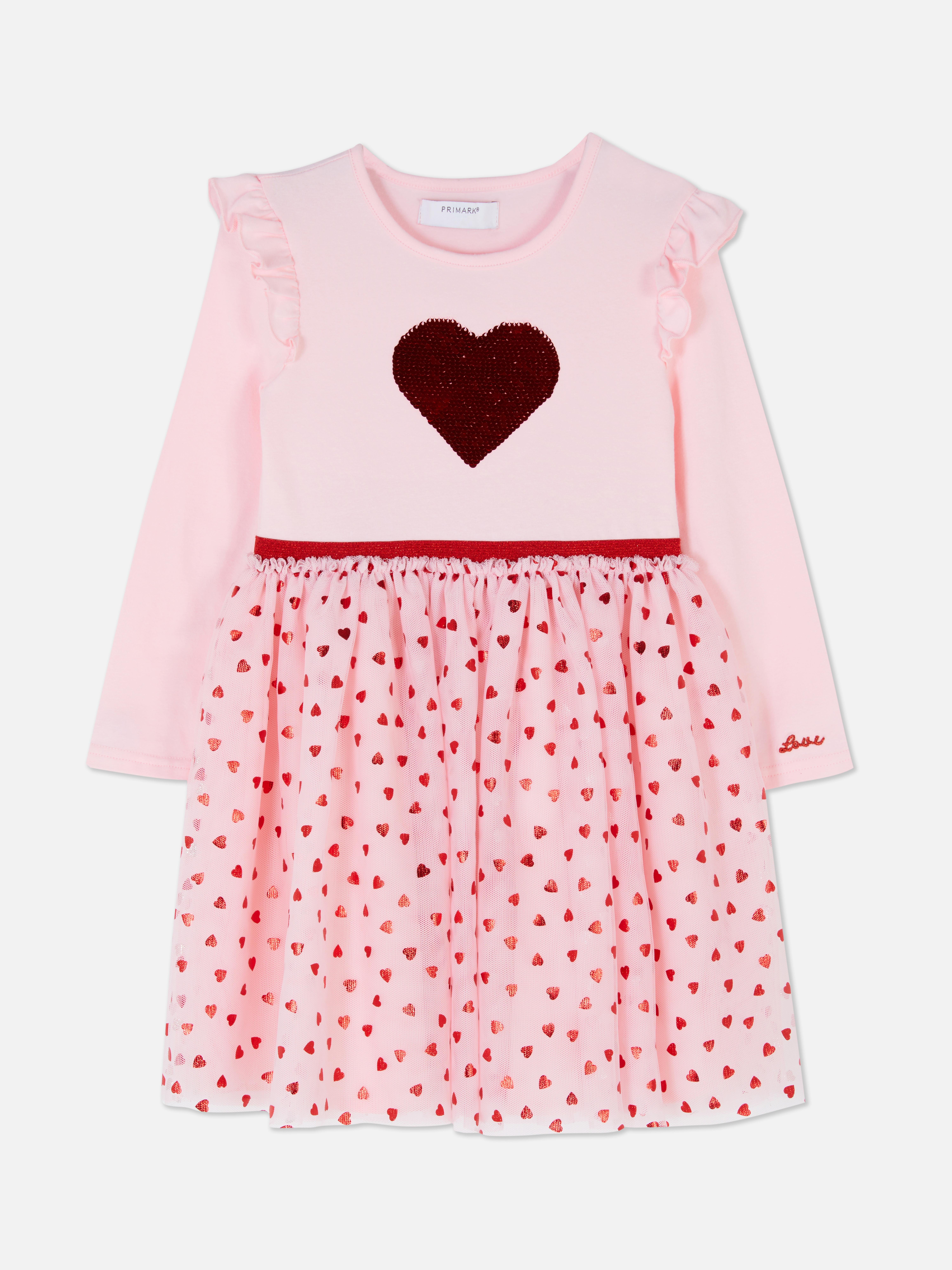 Sequin Heart Tutu Dress Girls' Clothes, Age 27 Girls Clothes