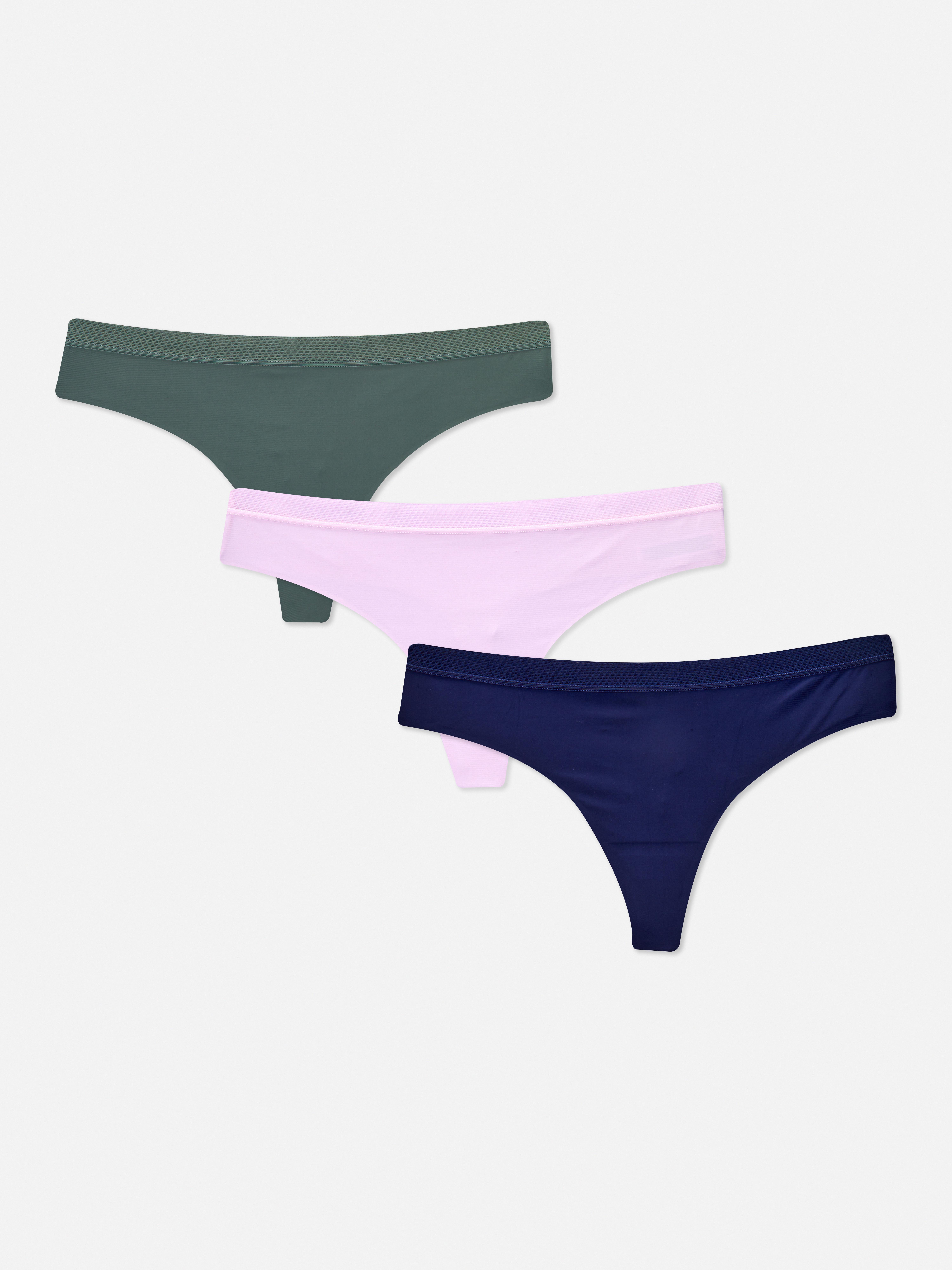 Lot de 3 strings invisibles avec taille en résille Slips et culottes