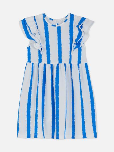 Striped Frill Sleeve Dress