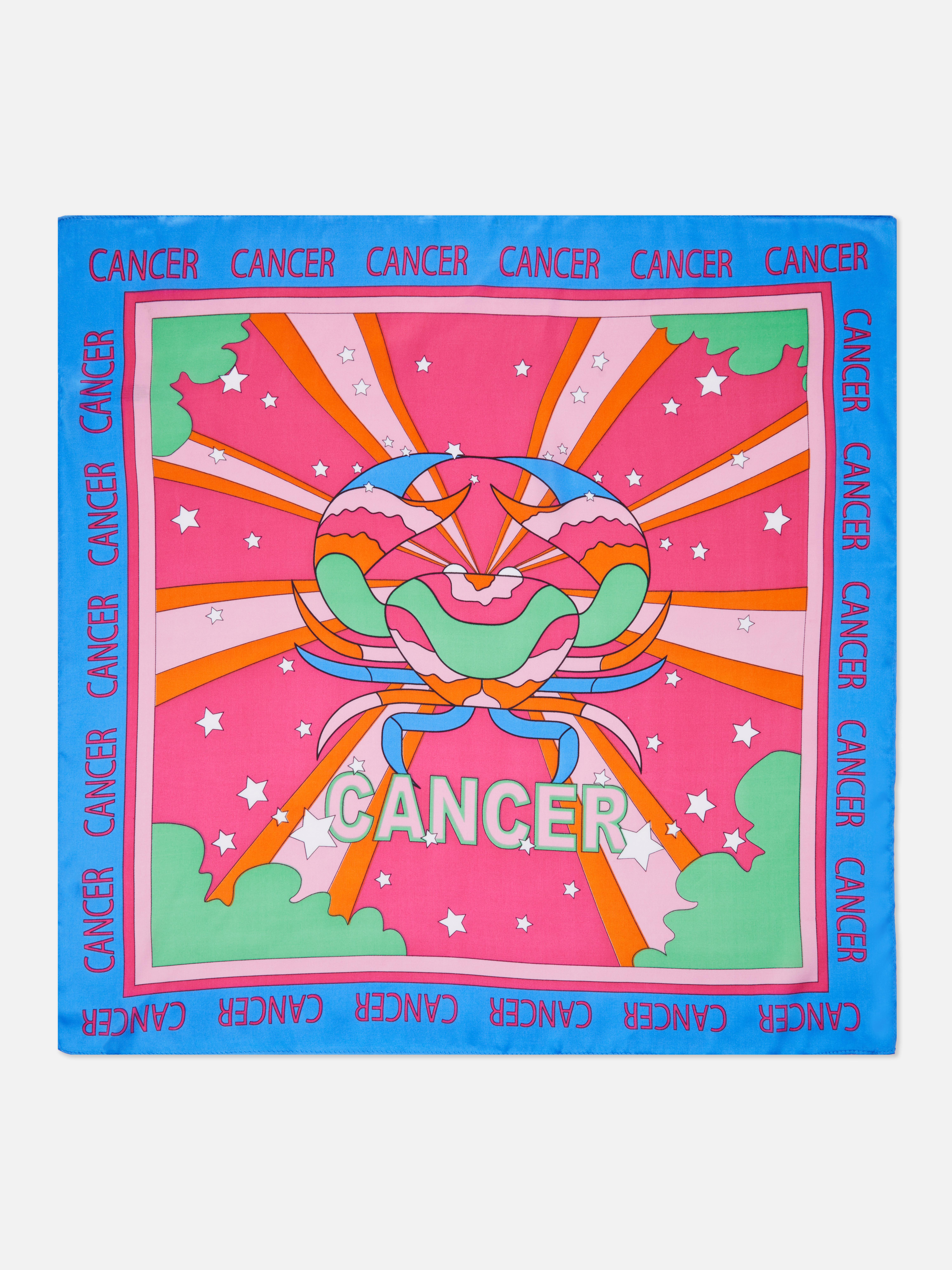 Schal aus Satin mit Horoskop-Print